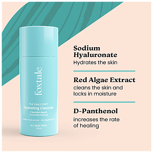 Foxtale The Daily Duet Hydrating Cleanser - Cleanses Deeply, Removes Makeup, 100 ml  