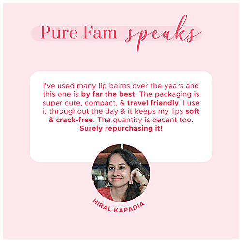 PureSense Strawberry Slush Lip Balm - Vitamin A & E, For Dry, Chapped Lips, 5 g  