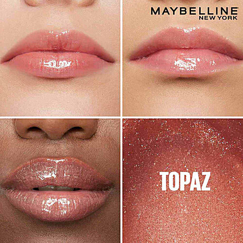 Maybelline New York Lifter Gloss - Moisturizing, Tinted Lip Gloss, With Hyaluronic Acid, Non-Sticky Formula, 5.4 ml Topaz 