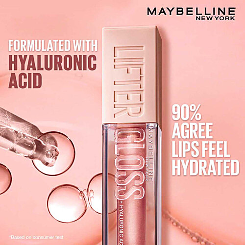 Maybelline New York Lifter Gloss - Moisturizing, Tinted Lip Gloss, With Hyaluronic Acid, Non-Sticky Formula, 5.4 ml Topaz 