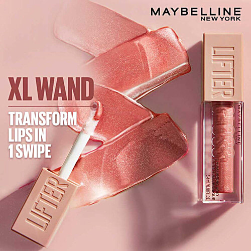 Maybelline New York Lifter Gloss - Moisturizing, Tinted Lip Gloss, With Hyaluronic Acid, Non-Sticky Formula, 5.4 ml Topaz 