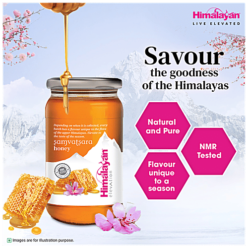 Himalayan Elevation Samvatsara Honey - Pure & Natural, NMR Tested, No Added Preservatives & Sweeteners, 250 g  