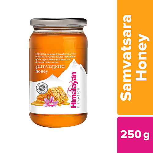 Himalayan Elevation Samvatsara Honey - Pure & Natural, NMR Tested, No Added Preservatives & Sweeteners, 250 g  