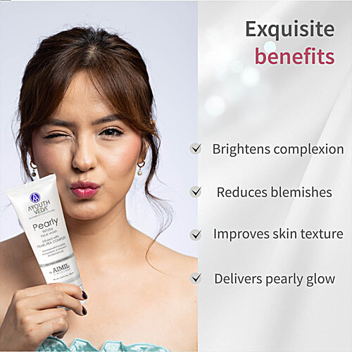 Ayouthveda Pearly White Face Wash - Infused With Pearl-Pea Complex, Vitamin C, For Youthful Glow, 100 ml  