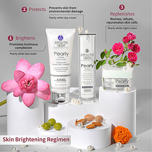 Ayouthveda Pearly White Face Wash - Infused With Pearl-Pea Complex, Vitamin C, For Youthful Glow, 100 ml  