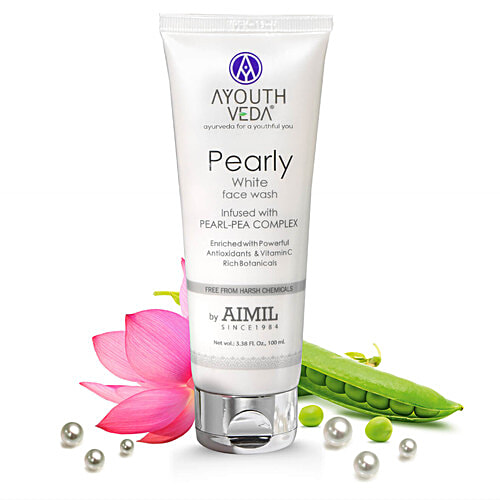 Ayouthveda Pearly White Face Wash - Infused With Pearl-Pea Complex, Vitamin C, For Youthful Glow, 100 ml  