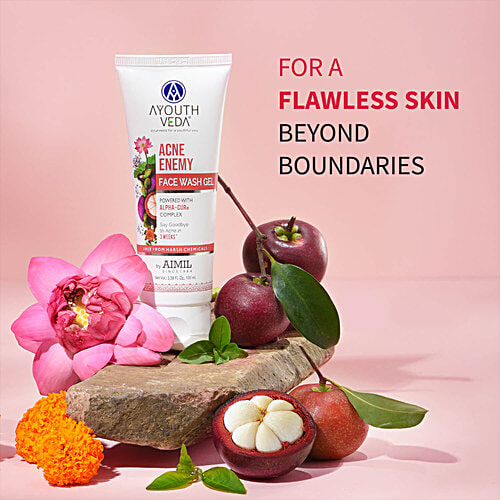 Ayouthveda Acne Enemy Face Wash Gel - Balances Excess Oil Protection, Purifies Skin, 100 ml