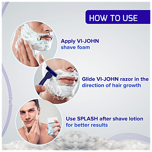 VI-JOHN Shaving Foam Classic For Regular Skin - Vitamin E Enriched With Tea Tree Oil, 200 ml