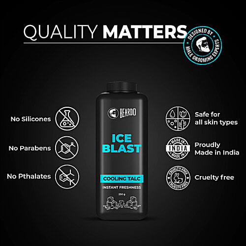 Beardo Ice Blast Cooling Talc For Men - Instant Freshness, 250 g