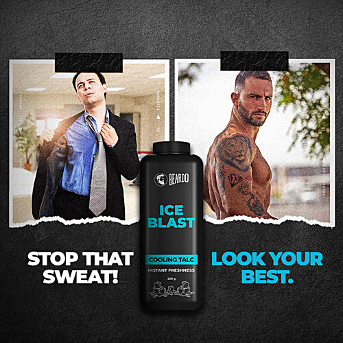 Beardo Ice Blast Cooling Talc For Men - Instant Freshness, 250 g