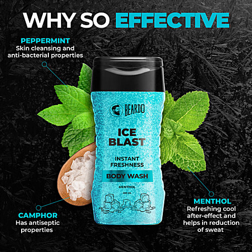 Beardo Ice Blast Body Wash - Instant Freshness, With Menthol, For Men, 200 ml  