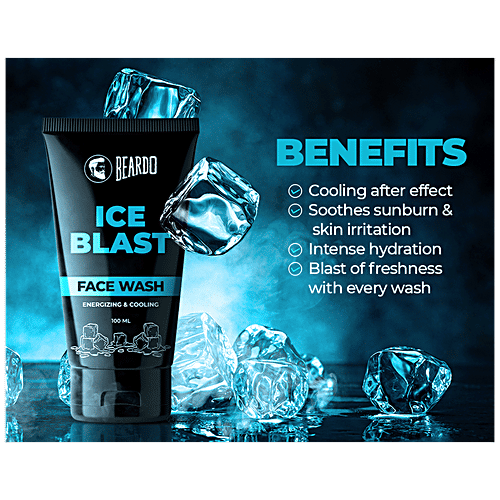 Buy Beardo Ice Blast Face Wash Energizing & Cooling, Soothes Sunburn