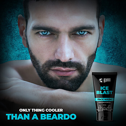 Beardo Ice Blast Face Wash - Energizing & Cooling, Soothes Sunburn & Skin Irritation, For Men, 100 ml  