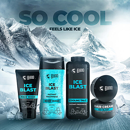 Beardo Ice Blast Face Wash - Energizing & Cooling, Soothes Sunburn & Skin Irritation, For Men, 100 ml  