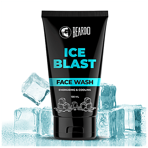 Beardo Ice Blast Face Wash - Energizing & Cooling, Soothes Sunburn & Skin Irritation, For Men, 100 ml  