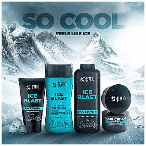 Beardo Ice Blast Face Wash - Energizing & Cooling, Soothes Sunburn & Skin Irritation, For Men, 100 ml  