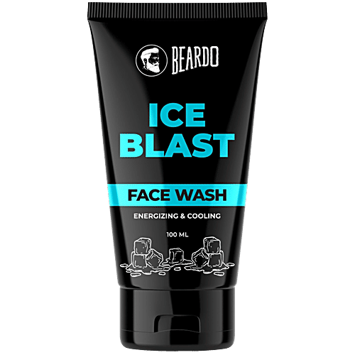 Beardo Ice Blast Face Wash - Energizing & Cooling, Soothes Sunburn & Skin Irritation, For Men, 100 ml  