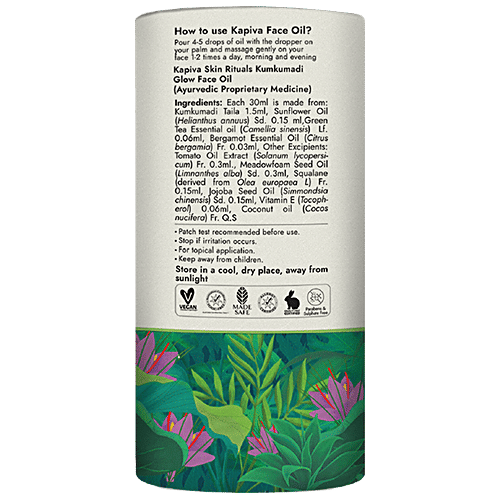 Kapiva Skin Rituals Kumkumadi Glow Face Oil - Reduces Dark Spots, Pigmentation, 30 ml  