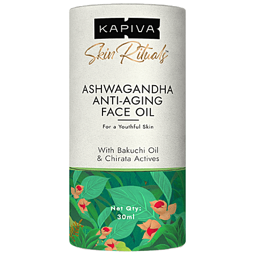 Kapiva Skin Rituals Ashwagandha Anti-Aging Face Oil - Provides Glow, 30 ml  