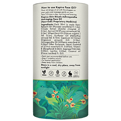 Kapiva Skin Rituals Ashwagandha Anti-Aging Face Oil - Provides Glow, 30 ml  