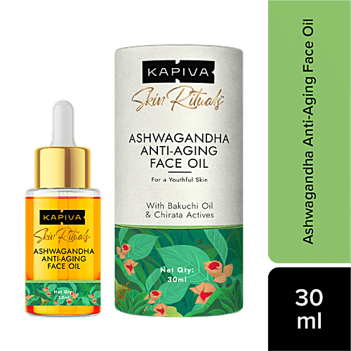 Kapiva Skin Rituals Ashwagandha Anti-Aging Face Oil - Provides Glow, 30 ml  