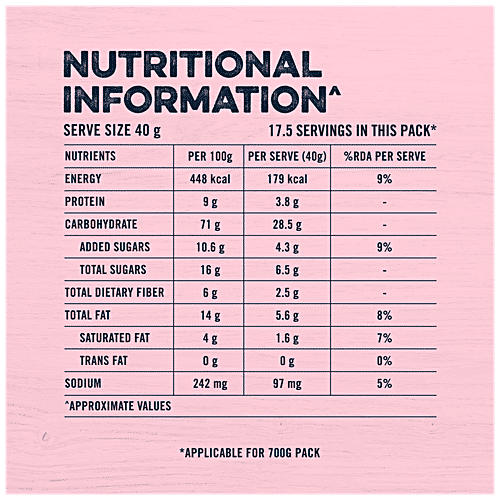 Quaker Berries & Seeds Oats Muesli, 700 g Pouch Breakfast Oats Cereal