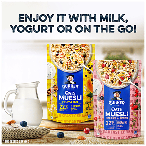 Buy Quaker Oats Muesli Berries & Seeds, High In Protein Online at