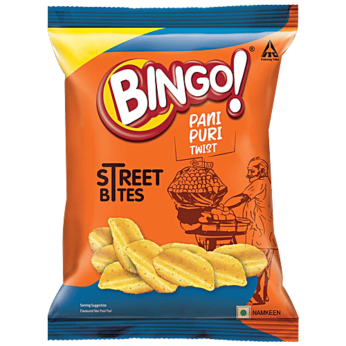 Bingo! Street Bites - Pani Puri Twist, Unique Flavour, Crispy, 33 g  