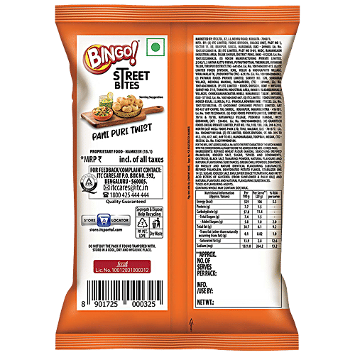 Buy Bingo Street Bites Pani Puri Twist, Unique Flavour, Crispy Online