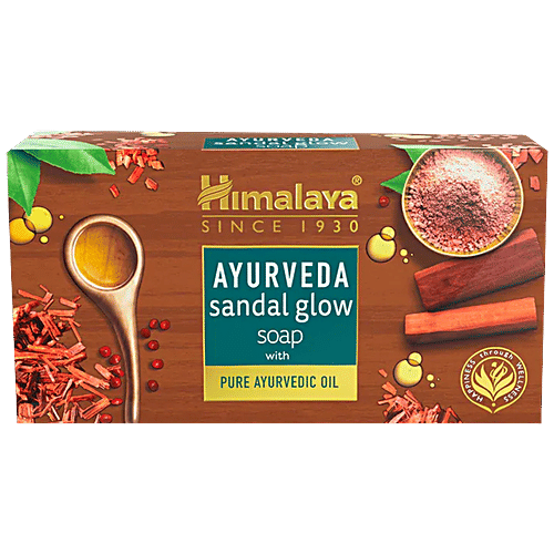 Buy Himalaya Ayurveda Sandal Glow Soap Nourishes & Softens Skin, Long
