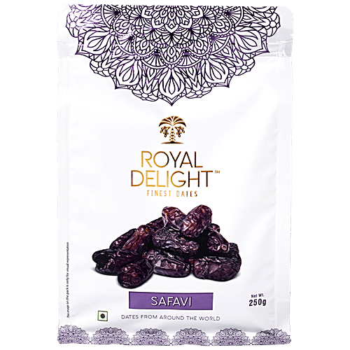 Royal Delight Safavi Dates - Edible Sweet Fruit, 100% Natural, 250 g  