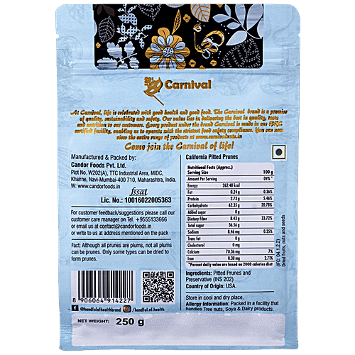 Buy Carnival California Pitted Prunes Dried Plums, High In Dietary