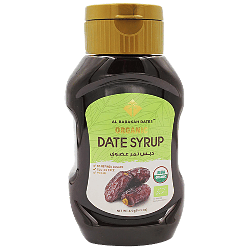 Al Barakah Dates Organic Date Syrup - High Quality Concentrated Syrup, Sugar Replacement, 470 g