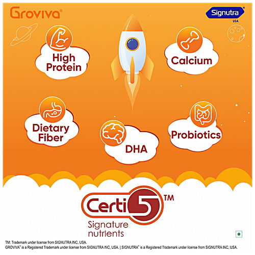 Groviva Wholesome Child Nutrition For Growth & Development - Vanilla, High Protein With DHA, 400 g  