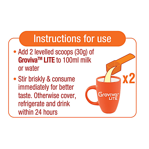 Groviva Lite Scientifically Designed Child Nutrition To Manage Growth & Weight-Chocolate, 400 g Jar 