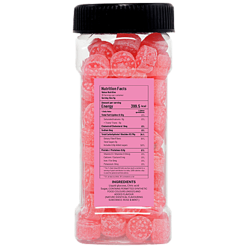 Candzey Rose Mint Candy - Hard-Boiled, Sweet, 150 g  