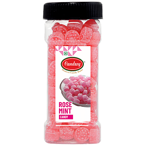 Candzey Rose Mint Candy - Hard-Boiled, Sweet, 150 g  