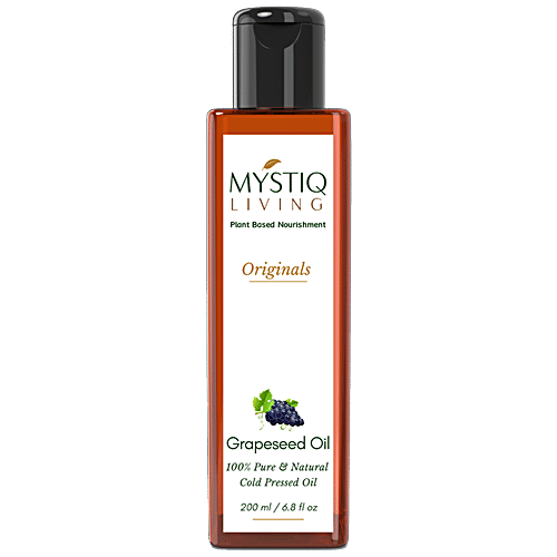 Buy Mystiq Living Grapeseed Oil 100 Pure, Natural, Cold Pressed, For