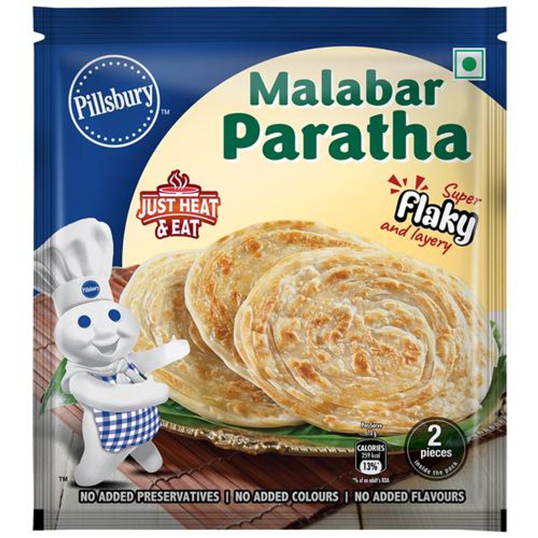 Pillsbury Malabar Paratha - Crispy & Flaky, No Added Preservatives & Flavours, 140 g (2 pcs)