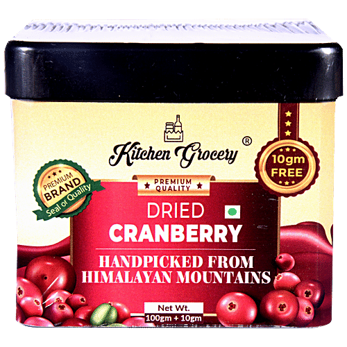 Kitchen Grocery Dried Cranberry - Low In Calorie, No Preservatives, 100 g (Get 10 g Extra) 