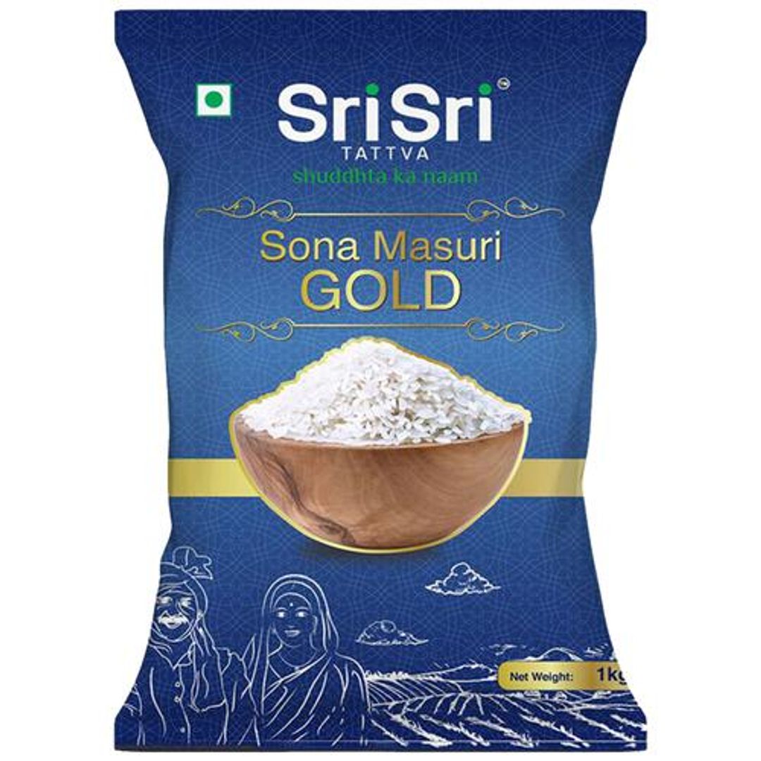Sri Sri Tattva Sona Masuri Gold Rice - Easy To Digest, Rich Aroma & Taste, 1 kg 