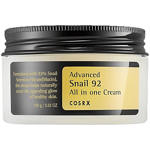 CosRx Advanced Snail 92 All In One Cream - Prevents Breakouts, For Healthy, Glowing Skin, 100 ml  