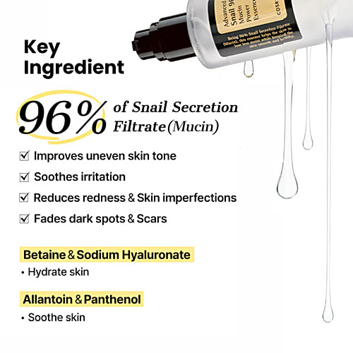 CosRx Advanced Snail 96 Mucin Power Essence - Nourishes, Repairs & Revitalises Skin, 100 ml  