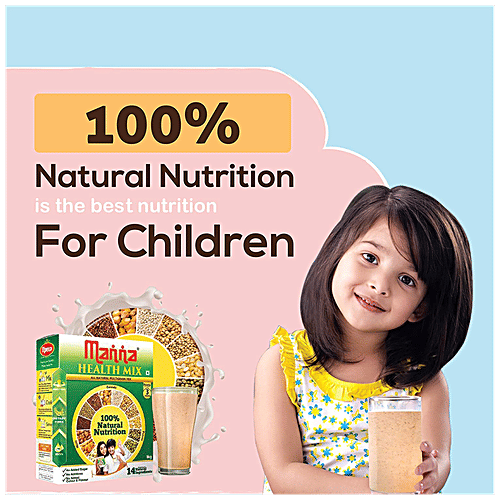 Manna Health Mix Kids Nutrition Drink - All Natural Multigrain, 675 g Carton Natural Nutrition, No Added Sugar, No Additives, No Colour & Flavour