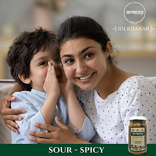 Jolkhabar Mango Pickle - Aam Er Aachar, 200 g Glass Bottle Handmade