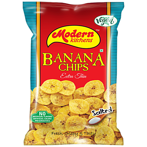 Buy Modern Kitchens Banana Chips Salted, Vegan, Extra Thin, Fresh
