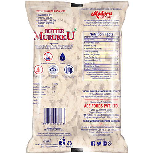 Modern Kitchens Butter Murukku, 150 g  