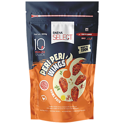 Buy Sneha Select Peri Peri Chicken Wings Frozen, Marinated, Protein