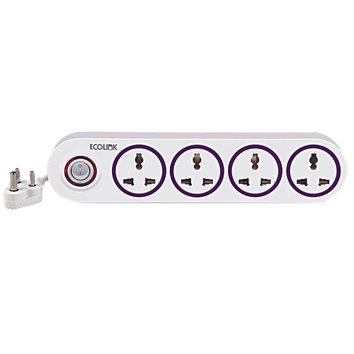 EcoLink Guardian Chief 4 Way Extension Board/Cord - Polycarbonate, Multi Socket Spike 6A, 1.5 mtr, 1 pc