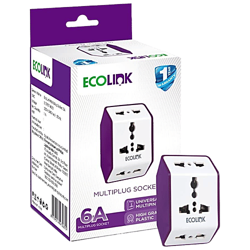EcoLink Multiplug Socket 6A - High Grade Plastic, 1 pc  